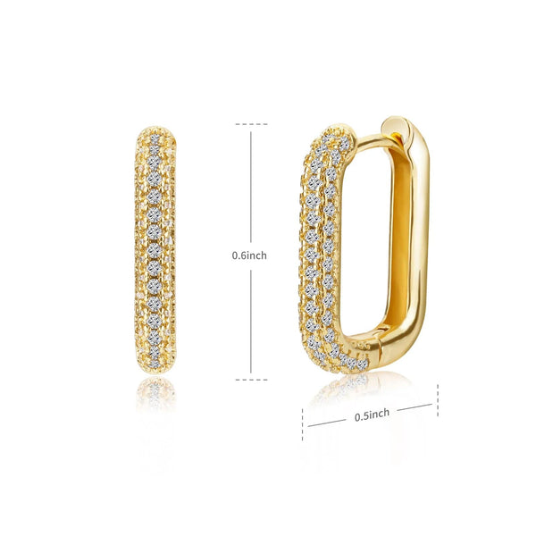 Planet Gates Rhodium Plated Square Circle Hoop Earrings For Women Luxury Stainless Steel Earrings rending Wedding Jewelry  aretes mujer