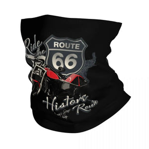 Planet Gates Ride The Route 66 Bandana Neck Gaiter Windproof Face Scarf Cover Biker Motorcycle Cruise America Highway Headband Tube Balaclava