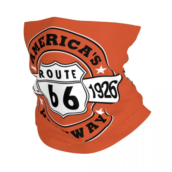 Planet Gates Ride The Route 66 Bandana Neck Gaiter Windproof Face Scarf Cover Biker Motorcycle Cruise America Highway Headband Tube Balaclava