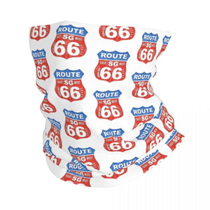 Planet Gates Ride The Route 66 Bandana Neck Gaiter Windproof Face Scarf Cover Biker Motorcycle Cruise America Highway Headband Tube Balaclava
