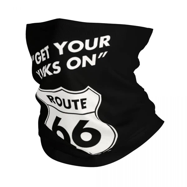 Planet Gates Ride The Route 66 Bandana Neck Gaiter Windproof Face Scarf Cover Biker Motorcycle Cruise America Highway Headband Tube Balaclava