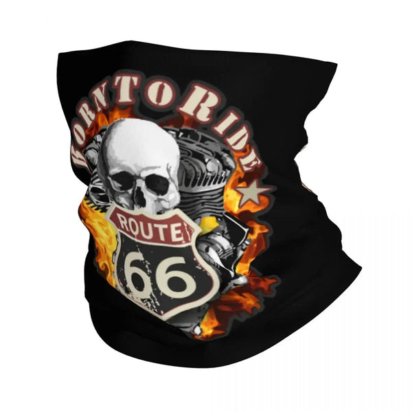 Planet Gates Ride The Route 66 Bandana Neck Gaiter Windproof Face Scarf Cover Biker Motorcycle Cruise America Highway Headband Tube Balaclava