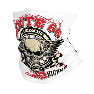 Planet Gates Ride The Route 66 Bandana Neck Gaiter Windproof Face Scarf Cover Biker Motorcycle Cruise America Highway Headband Tube Balaclava