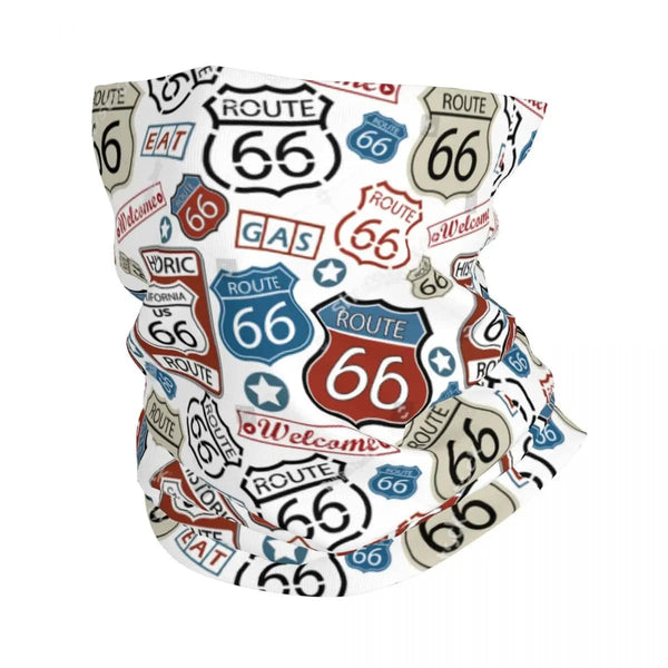 Planet Gates Ride The Route 66 Bandana Neck Gaiter Windproof Face Scarf Cover Biker Motorcycle Cruise America Highway Headband Tube Balaclava