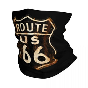 Planet Gates Ride The Route 66 Bandana Neck Gaiter Windproof Face Scarf Cover Biker Motorcycle Cruise America Highway Headband Tube Balaclava