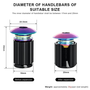 Planet Gates RIDERACE Bicycle Handlebar End Plugs Aluminum Alloy For MTB Mountain Bike Road Cycling Handle Bar Grips Cap Multi-color Cover