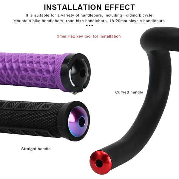 Planet Gates RIDERACE Bicycle Handlebar End Plugs Aluminum Alloy For MTB Mountain Bike Road Cycling Handle Bar Grips Cap Multi-color Cover