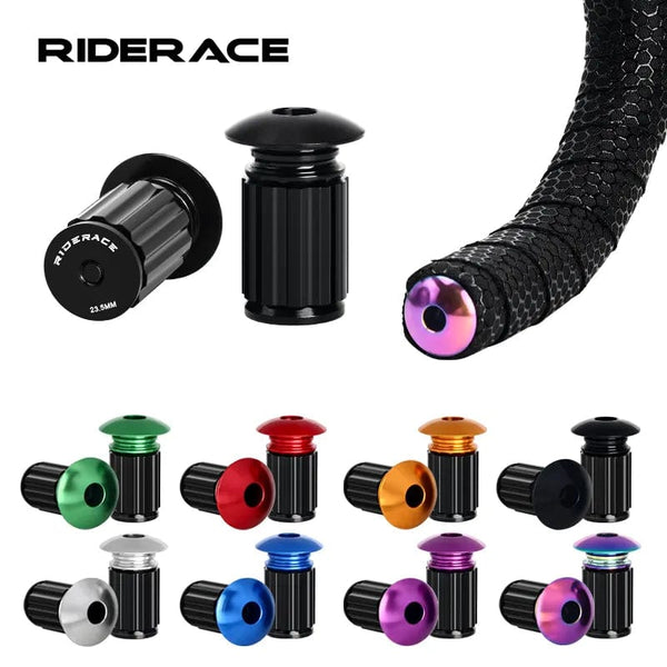 Planet Gates RIDERACE Bicycle Handlebar End Plugs Aluminum Alloy For MTB Mountain Bike Road Cycling Handle Bar Grips Cap Multi-color Cover