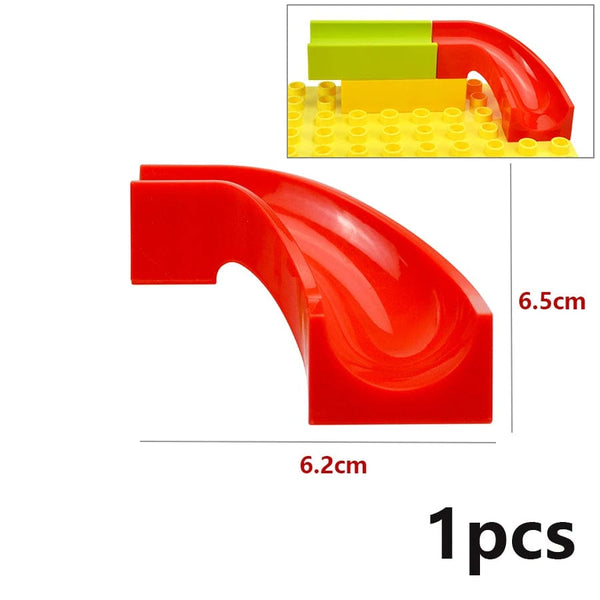 Planet Gates Right Bend Chute 01 Big Size Building Block Marble Race Run Slide Track Maze Ball Funnel Dinosaur Animal Large Particle Brick Compatible Duploes Toy