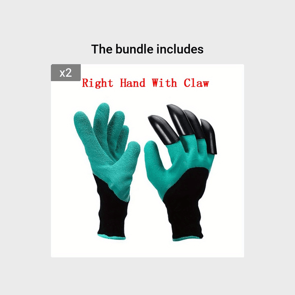 Planet Gates Right Hand With Claws*2 Garden Gloves With Claws: Dig, Plant, Weed & Seed with Ease - Protect Your Fingers & Nails!