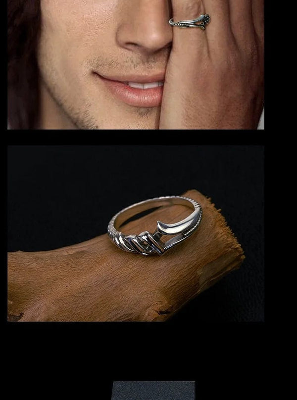 Planet Gates ring 2023 New Anime NEON GENESIS EVANGELION EVA Spear of Longinus figure Open Couple ring Male and Female ring Gifts