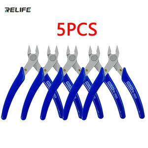 Planet Gates RL-0001 5PCS 5" Precision Diagonal RL-0001 Pliers Cutting Pliers for Wire Cable Cutter High Hardness HDR 56-58 Electronic Repair Hand Tools