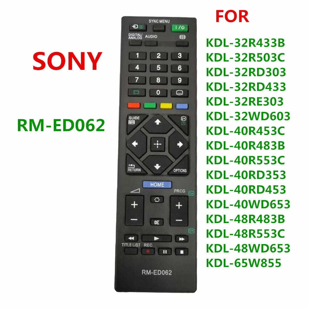 Planet Gates RM-ED062 New Remote Control for Sony RM ED062 LCD TV KDL-32R433B KDL-32R503C KDL-32RD303 KDL-32RD433 KDL-32RE303 KDL-32WD603