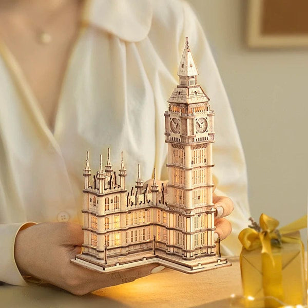 Planet Gates Robotime 3D Wooden Puzzle Game Big Ben Tower Bridge Pagoda Building Model Toys For Children Kids Birthday Gift