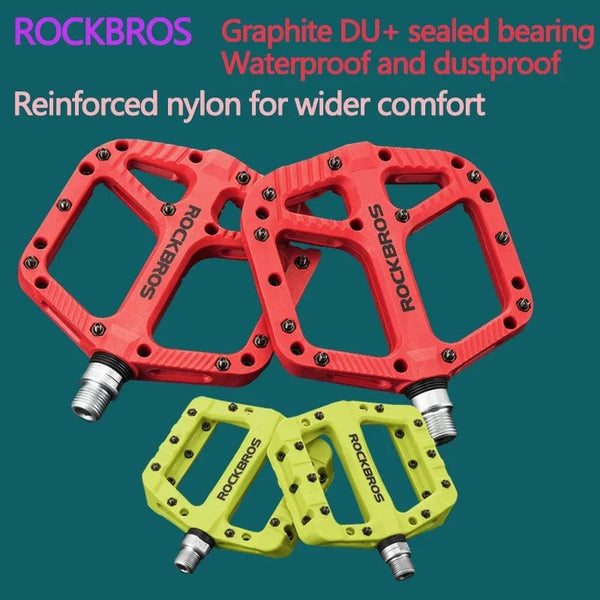 Planet Gates ROCKBROS bicycle ultra-light bearing pedal nylon composite high-speed bearing + graphite DU pedal riding is more lubricated