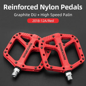 Planet Gates ROCKBROS bicycle ultra-light bearing pedal nylon composite high-speed bearing + graphite DU pedal riding is more lubricated