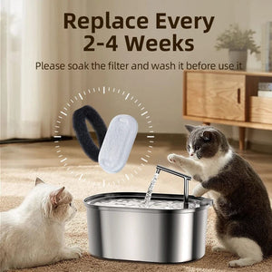 Planet Gates ROJECO Cat Fountain Filter For 3.2L Stainless Steel Cat Water Fountain Pet Water Dispenser Replacement Activated Carbon Filters