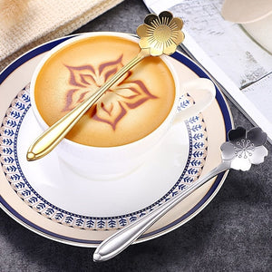 Planet Gates Romantic Flower Stainless Steel Coffee Spoon 8-Piece Set Dessert Stirring Spoon Flower Tea Spoon Wedding Gift Spoon Afternoon Tea