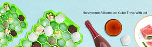 Planet Gates Rondam Color 37 Cavity Honeycomb Ice Cube Trays Reusable Silicone Ice Cube Mold BPA Free Ice Maker with Removable Lids