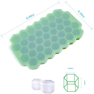 Planet Gates Rondam Color 37 Cavity Honeycomb Ice Cube Trays Reusable Silicone Ice Cube Mold BPA Free Ice Maker with Removable Lids