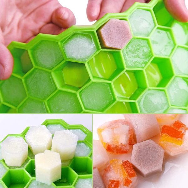 Planet Gates Rondam Color 37 Cavity Honeycomb Ice Cube Trays Reusable Silicone Ice Cube Mold BPA Free Ice Maker with Removable Lids