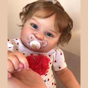 Planet Gates Rooted Hair / 50cm 20" Maddie Full Silicone Vinyl Dolls Girl 3D Painted Newborn Baby Dolls With Rooted Brown Hair For Kid's Gift Muñecas Reborn