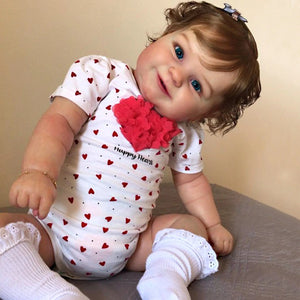 Planet Gates Rooted Hair / 50cm 20" Maddie Full Silicone Vinyl Dolls Girl 3D Painted Newborn Baby Dolls With Rooted Brown Hair For Kid's Gift Muñecas Reborn