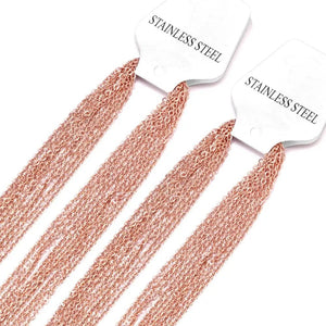 Planet Gates rose / 2mm 45cm 18inch LUXUSTEEL 10Pcs/Lot Stainless Steel Chains 2mm/1mm O Shape Rolo Link Cuban Long Necklace For Women Pendant DIY Jewelry Wholesale