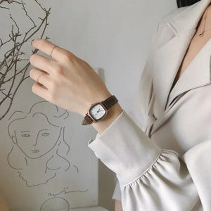 Planet Gates Rose brown white High Quality Ladies Casual Bracelet Watches Women's Simple Vintage Watches for Women Dial Wristwatch Leather Strap Wrist Watch