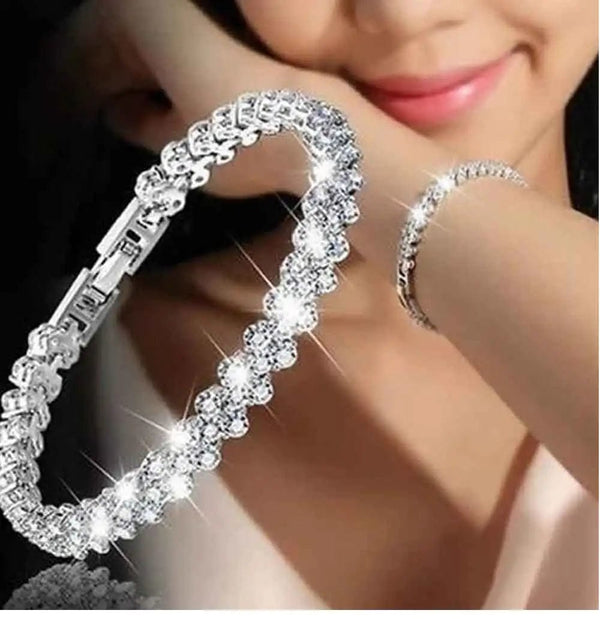Planet Gates Rose Gold / 16.5cm Luxury Cubic Zirconia Crystal Tennis Bracelets For Women Men Gold Color Silver Color Bracelet Chain Jewelry Gifts