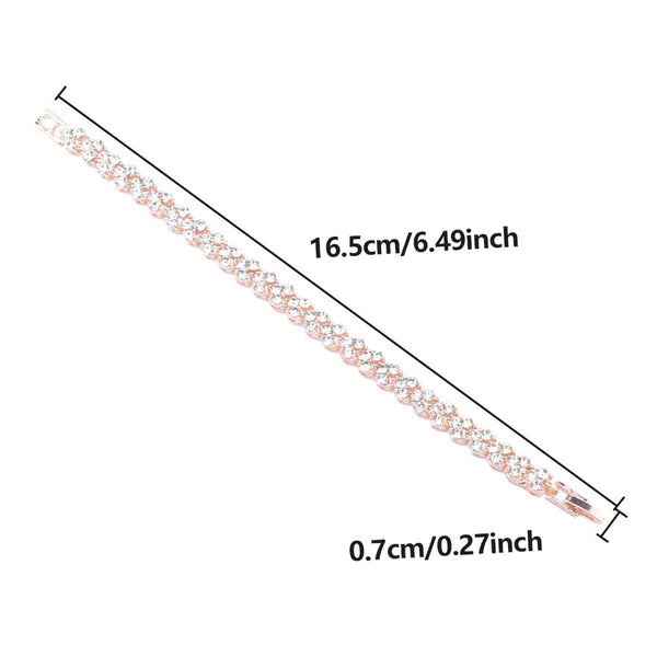 Planet Gates Rose Gold / 16.5cm Luxury Cubic Zirconia Crystal Tennis Bracelets For Women Men Gold Color Silver Color Bracelet Chain Jewelry Gifts