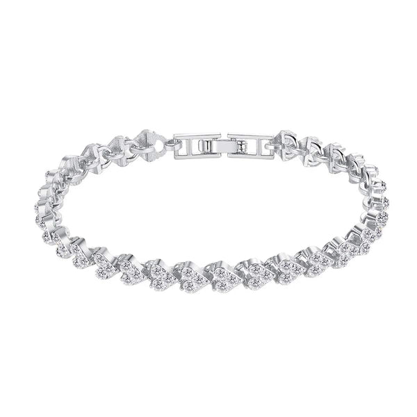 Planet Gates Rose Gold / 16.5cm Luxury Cubic Zirconia Crystal Tennis Bracelets For Women Men Gold Color Silver Color Bracelet Chain Jewelry Gifts