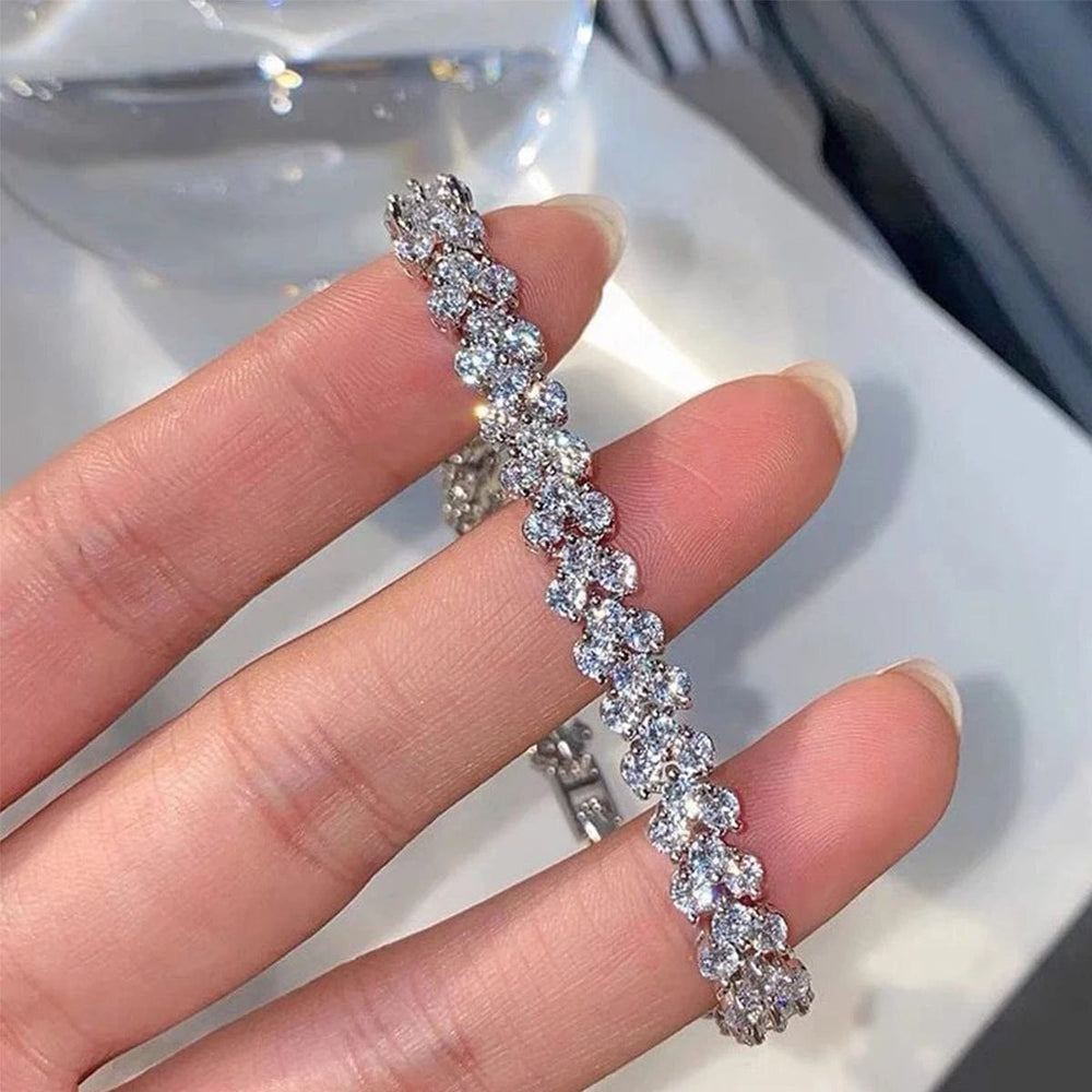 Planet Gates Rose Gold / 16.5cm Luxury Cubic Zirconia Crystal Tennis Bracelets For Women Men Gold Color Silver Color Bracelet Chain Jewelry Gifts