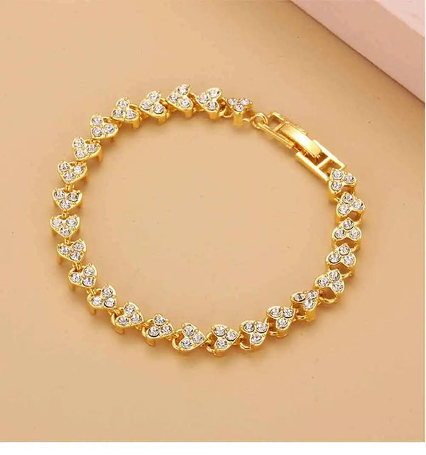 Planet Gates Rose Gold / 16.5cm Luxury Cubic Zirconia Crystal Tennis Bracelets For Women Men Gold Color Silver Color Bracelet Chain Jewelry Gifts