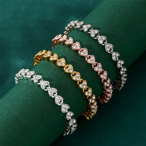 Planet Gates Rose Gold / 16.5cm Luxury Cubic Zirconia Crystal Tennis Bracelets For Women Men Gold Color Silver Color Bracelet Chain Jewelry Gifts