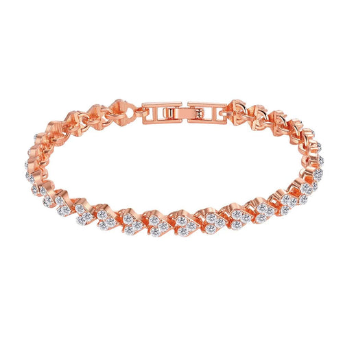 Planet Gates Rose Gold / 16.5cm Luxury Cubic Zirconia Crystal Tennis Bracelets For Women Men Gold Color Silver Color Bracelet Chain Jewelry Gifts