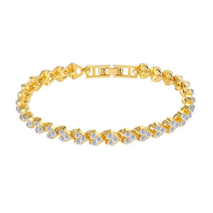 Planet Gates Rose Gold / 16.5cm Luxury Cubic Zirconia Crystal Tennis Bracelets For Women Men Gold Color Silver Color Bracelet Chain Jewelry Gifts