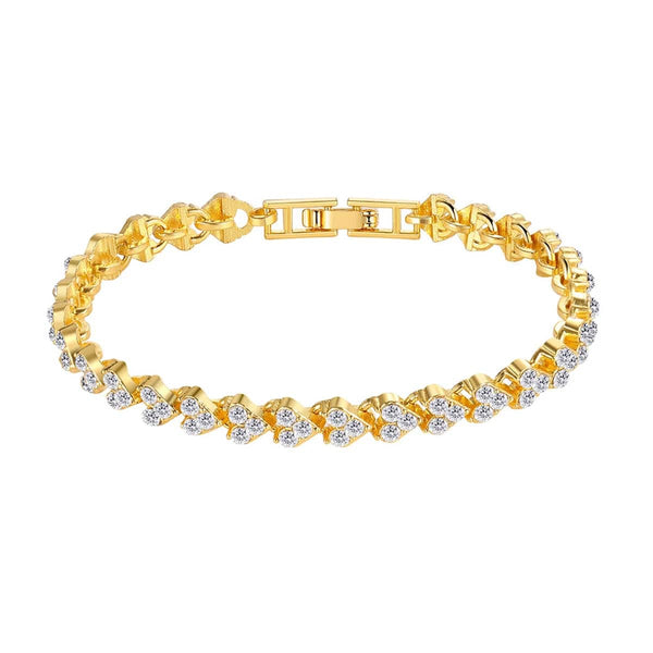 Planet Gates Rose Gold / 16.5cm Luxury Cubic Zirconia Crystal Tennis Bracelets For Women Men Gold Color Silver Color Bracelet Chain Jewelry Gifts