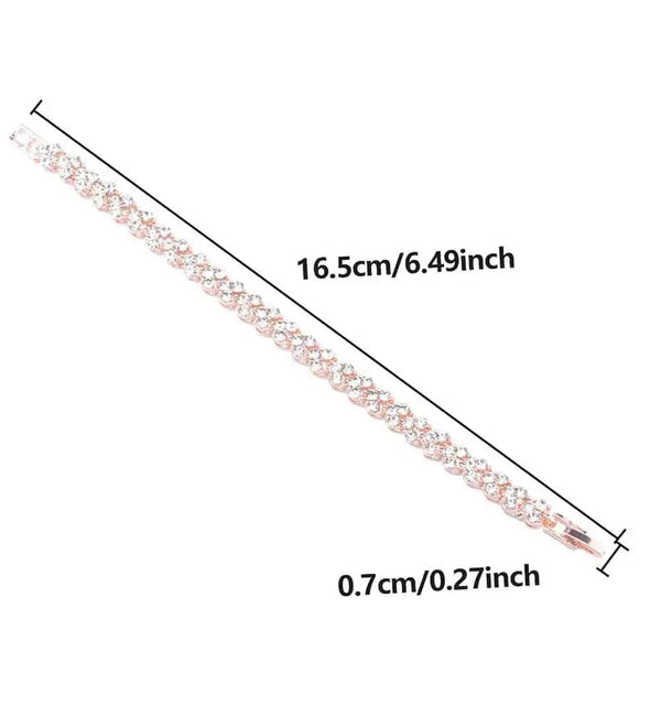 Planet Gates Rose Gold / 16.5cm Luxury Cubic Zirconia Crystal Tennis Bracelets For Women Men Gold Color Silver Color Bracelet Chain Jewelry Gifts