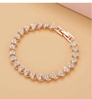 Planet Gates Rose Gold / 16.5cm Luxury Cubic Zirconia Crystal Tennis Bracelets For Women Men Gold Color Silver Color Bracelet Chain Jewelry Gifts