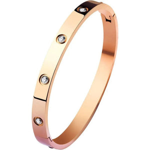 Planet Gates rose gold 2023 New Trendy Crystal Love Bangles Cubic Zirconia Bracelets Couple Luxuxy Jewelry Stainless Steel Bangles For Women Gift sl295