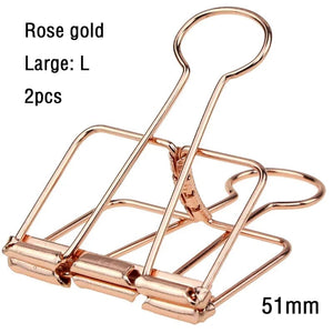 Planet Gates Rose gold  2PCS 2-10 Pcs Paper Clip Sliver Rose Gold Binder Clips Page Holder Office Study Binder Clips Photo Clamp Office School Desk Organizer