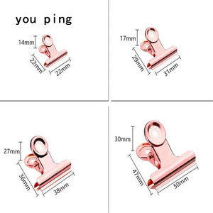 Planet Gates Rose gold -50mm New 50mm 38mm 31mm 22mm Multicolor Round Metal Clamp Paper  Clips Student School Office Supplies