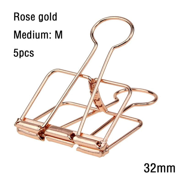 Planet Gates Rose gold  5PCS 2-10 Pcs Paper Clip Sliver Rose Gold Binder Clips Page Holder Office Study Binder Clips Photo Clamp Office School Desk Organizer