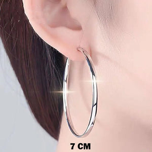 Planet Gates ROSE GOLD 70mm Senlissi - New 18K Gold Plated Hoop Earrings For Women 925 Sterling Silver  3.0mm Fashion Earring Cерьги Kольца 3/4/5/6/7CM