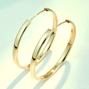 Planet Gates ROSE GOLD 70mm Senlissi - New 18K Gold Plated Hoop Earrings For Women 925 Sterling Silver  3.0mm Fashion Earring Cерьги Kольца 3/4/5/6/7CM