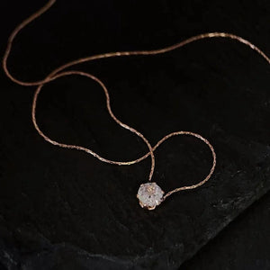 Planet Gates rose gold ANENJERY 316L Stainless Steel Zircon Thin Clavicle Chain Necklace for Women Festive Party Jewelry Wholesale