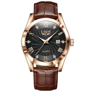 Planet Gates rose gold black / CHINA LIGE Women Watch Fashion Leather Military Sport Waterproof Watches For Women Top Brand Luxury Women's Bracelet Watch Reloj Mujer