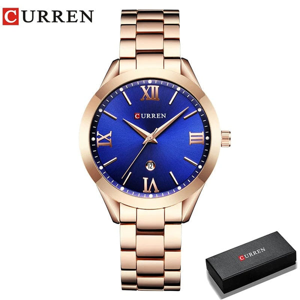 Planet Gates Rose gold blue CURREN Gold Watch Women Watches Ladies Creative Steel Women's Bracelet Watches Female Clock Relogio Feminino Montre Femme