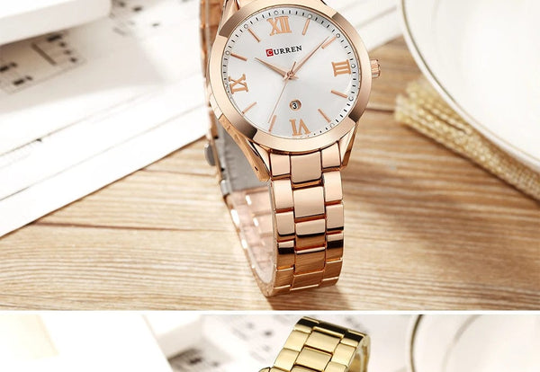 Planet Gates Rose gold blue CURREN Gold Watch Women Watches Ladies Creative Steel Women's Bracelet Watches Female Clock Relogio Feminino Montre Femme